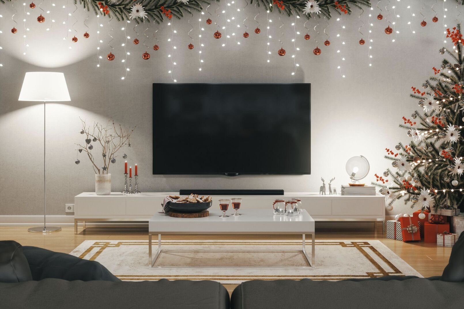 Christmas TV Decor